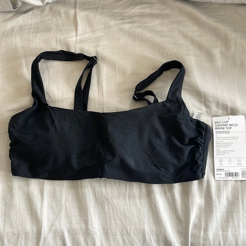 Athleta Bra Cup Square Neck Bikini Top.